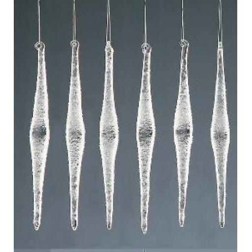 15cm Frosted Glass Icicles Decoration