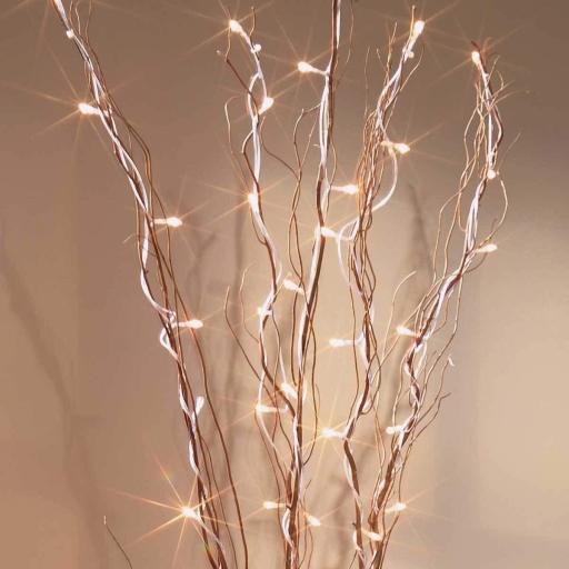 Pre Lit Natural Decorative Twigs With 80 Clear Rice Bulbs 1.1m