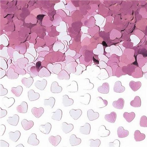 Pink Sparkle Hearts Metallic Confetti 14g