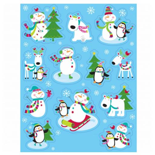 Joyful Christmas Snowman Vinyl Window Decorations