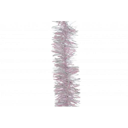 2m Pink and Silver Tinsel Christmas Tree Decoration