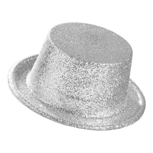 Silver Glitter Top Hats