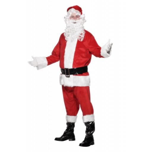 Santa Costume + Wig Beard Belt Hat Boot covers Size L