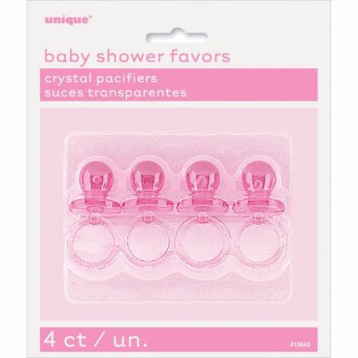 Unique 4 Pink Crystal Pacifiers