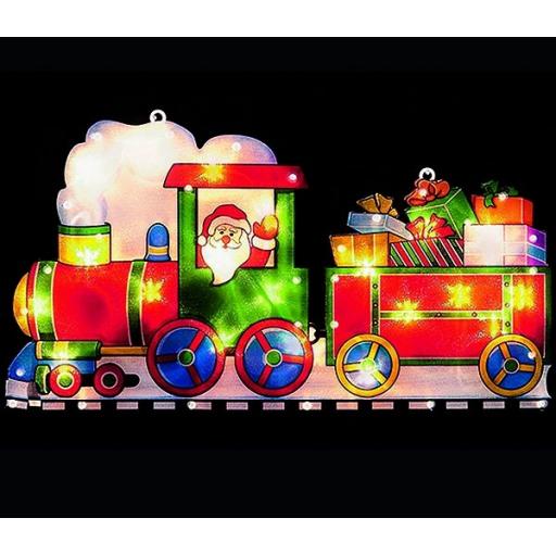 Santa In Train Window Silhouette 24cm x 45cm