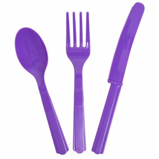 Neon Purple Plastic Cutlery