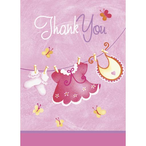 Thank you Cards Baby Shower 8 pcs