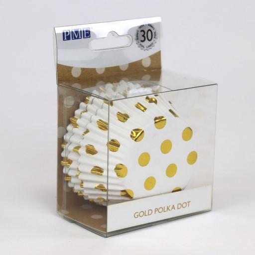 Gold Polka Dot Cupcake Cases