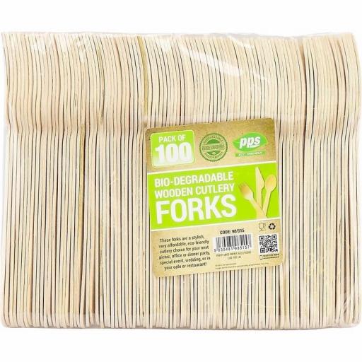 100 Wooden Forks - Biodegradable