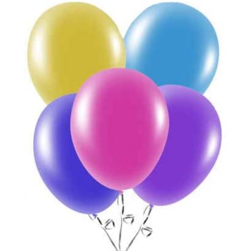 25pk Assorted Colour Latex Balloons 9''