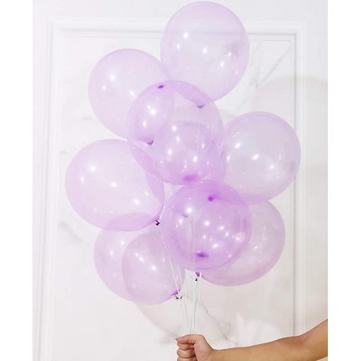 Crystal Bubble Purple Latex Balloons 12'' 12pk