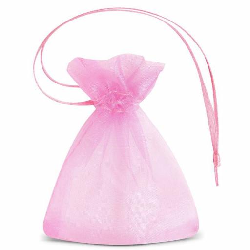 10 x Small Pink Organza Pouch
