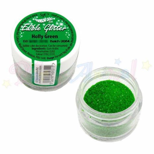 Holly Green Edible Glitter 5g