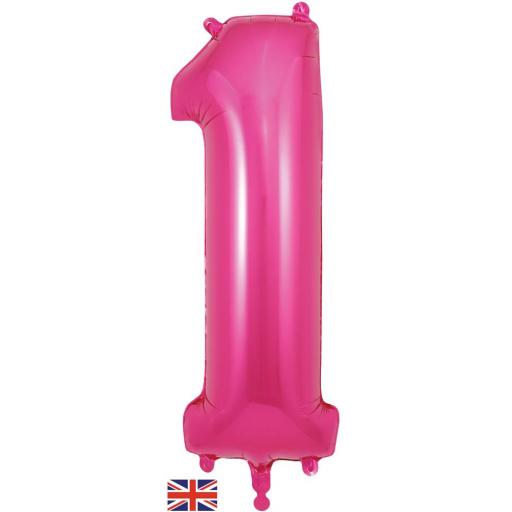 34" Number 1 Pink Balloon