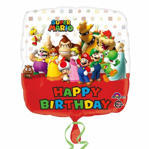 Super Mario Happy Birthday Foil Balloon 17in