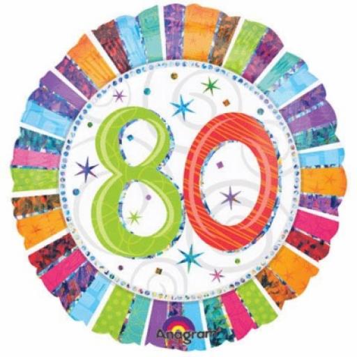 Happy 80th Birthday Foil Balloon 18in