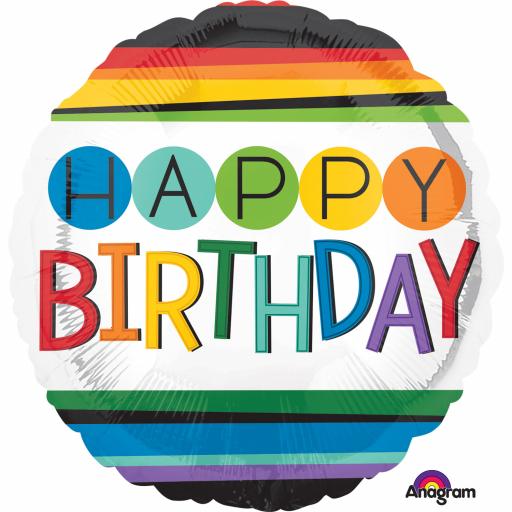 Rainbow Happy Birthday Standard Foil Balloon