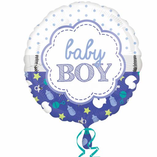 Baby Boy Scallop Standard Foil Balloon