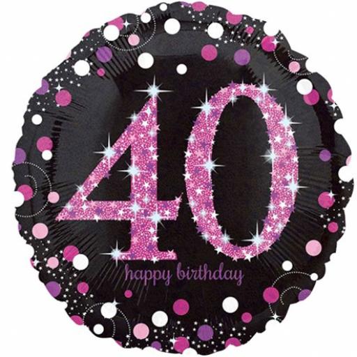 Happy 40th Birthday Foil Balloon 18in