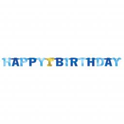 1st Birthday Boy Large Blue Foil Letter Banners 2.13m.jpg