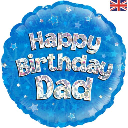 Happy Birthday Dad Blue Holographic
