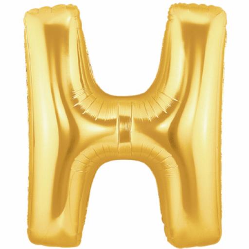 40 Inch Foil Letter H Gold Balloon