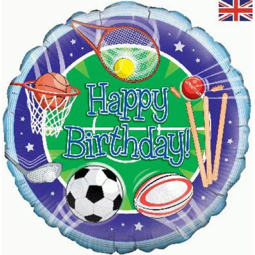Happy Birthday Sports 18" Balloon
