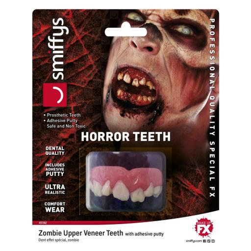Smiffys Make-Up FX, Horror Teeth, Zombie, White