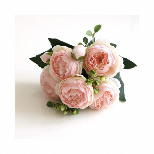 Artificial Light Pink Roses In Bunch