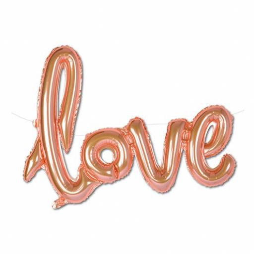 Love Rose Gold Balloon Banner Kit