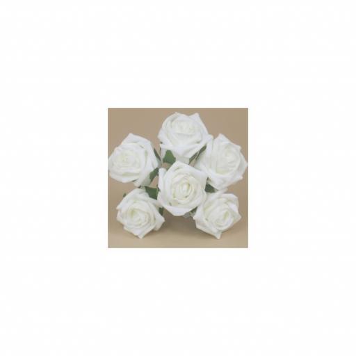 Artificial White Roses In Bunch