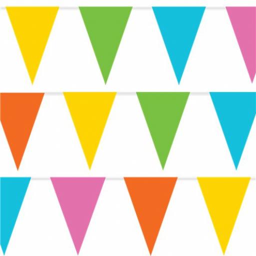 Giant Solid Colour Waterproof Bunting 10m Multi Colour