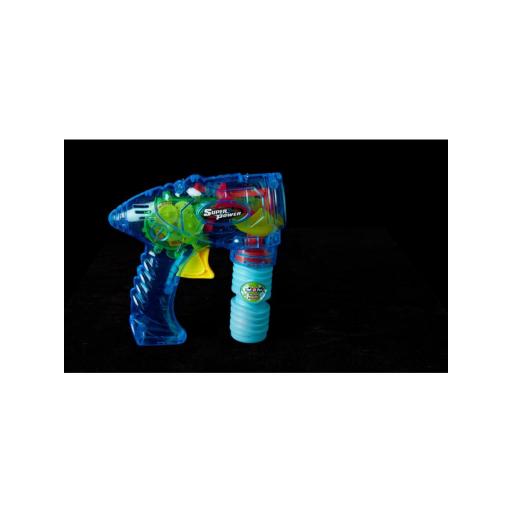 Transparent Friction Bubble Gun, Blue, Includes Solution, 73x48x62cm / 29x19x24in