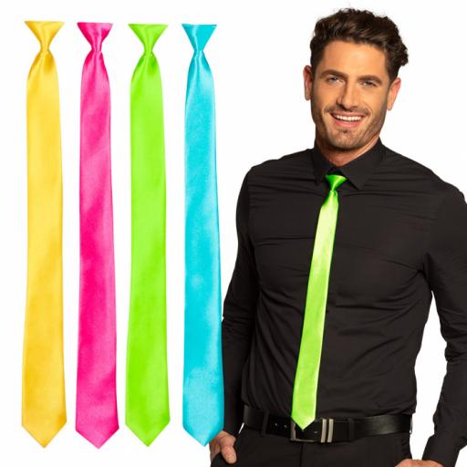Tie Shiny Pc. Tie Shiny 4 neon colours ass. (50 cm) - price for individual tie