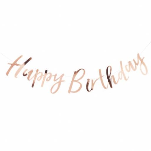 Banner Happy Birthday(2.13) Rose Gold Colour