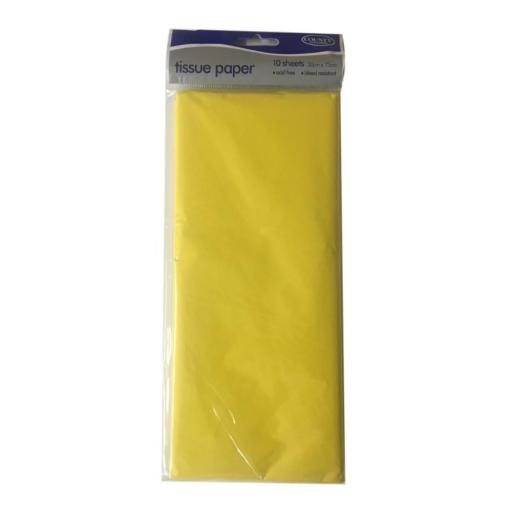 Yellow Tissue Paper 10 Sheets 50Cm X75 Cm
