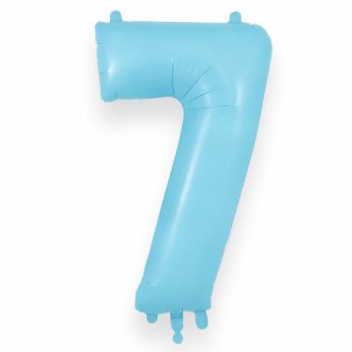 34 "Number 7 Matte Blue Foil Balloon