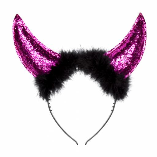 Tiara Devil horns glitter Pc. Tiara Devil horns glitter 4 colours assorted - price for individual