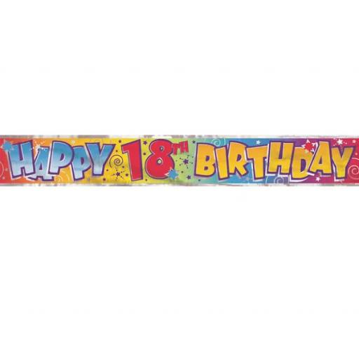 18th Happy Birthday Multicolour Banner3.65 M Long