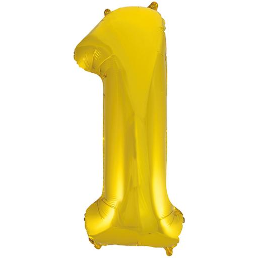 34" Number 1 Gold Foil Balloon