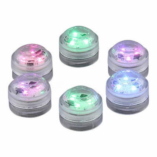 Pack of 6 submersible tea lights - multicolour