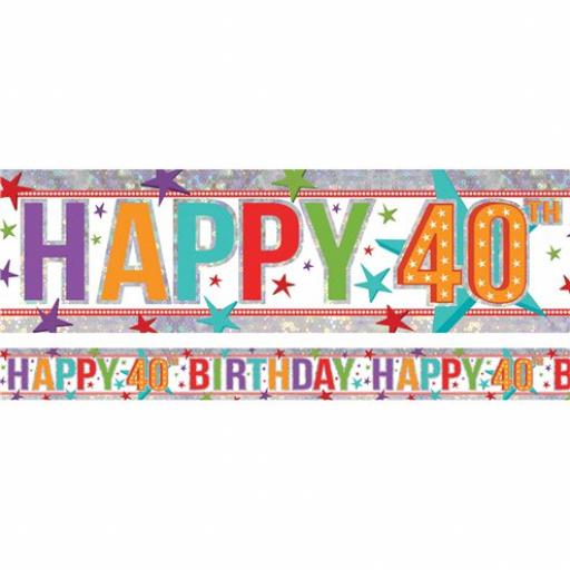 40th Happy Birthday Multicolour Banner 3.65 M Long