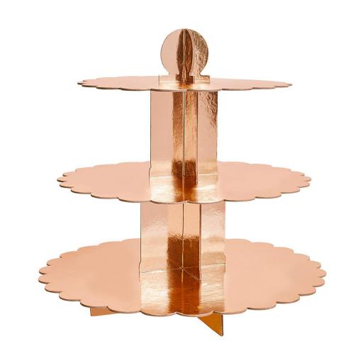 Rose Gold Scallop Edge 3 Tier Cake Stand