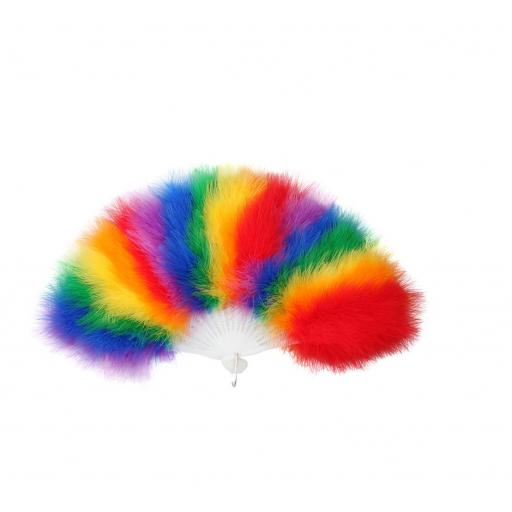 Rainbow Feather Fan