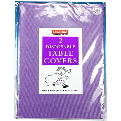 2 Disposable Table Covers Purple Colour