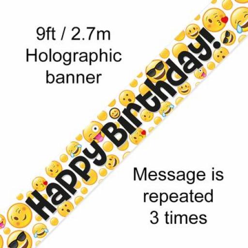 Happy Birthday Emoji Banner 2.7 M Long