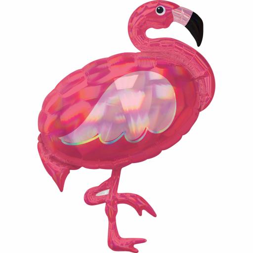 Pink Flamingo Iridescent SuperShape XL Foil Balloons
