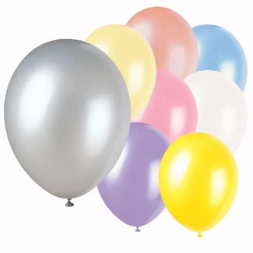 50 Helium Latex Balloons 12" Multi Colour