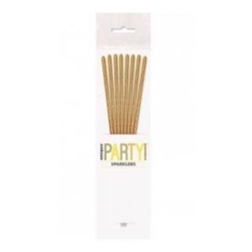 Mini Gold Sparklers Candles 8 PK