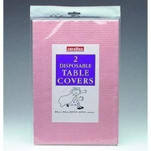 2 Disposable Table Covers Pink Colour